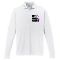 Love Never Forgets End Alzheimer Awareness Performance Long Sleeve Polo