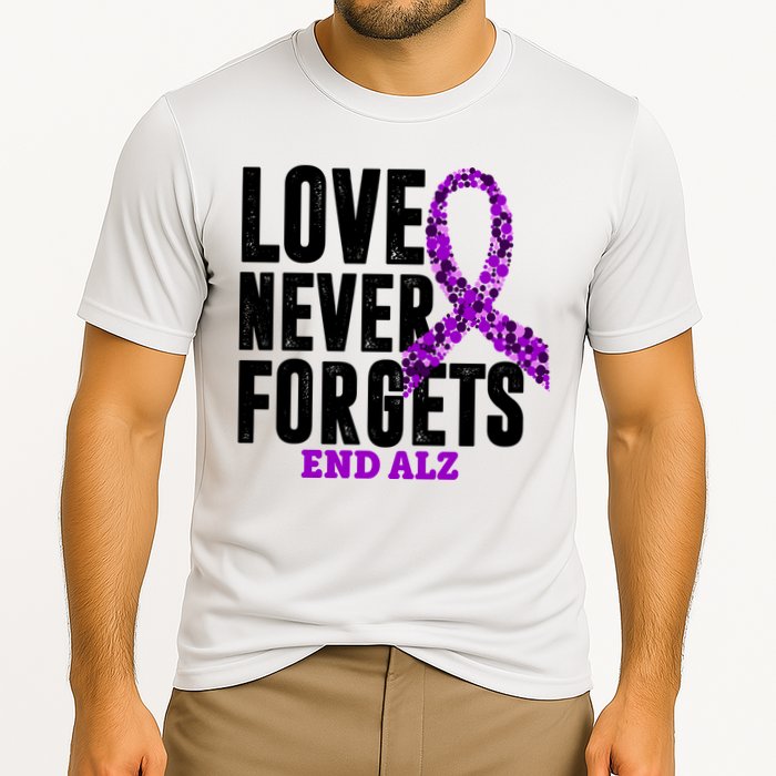 Love Never Forgets End Alzheimer Awareness Cooling Performance Crew T-Shirt