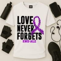 Love Never Forgets End Alzheimer Awareness Cooling Performance Crew T-Shirt
