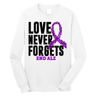 Love Never Forgets End Alzheimer Awareness Long Sleeve Shirt