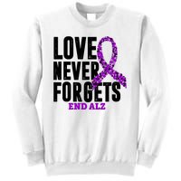 Love Never Forgets End Alzheimer Awareness Sweatshirt