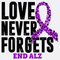 Love Never Forgets End Alzheimer Awareness T-Shirt