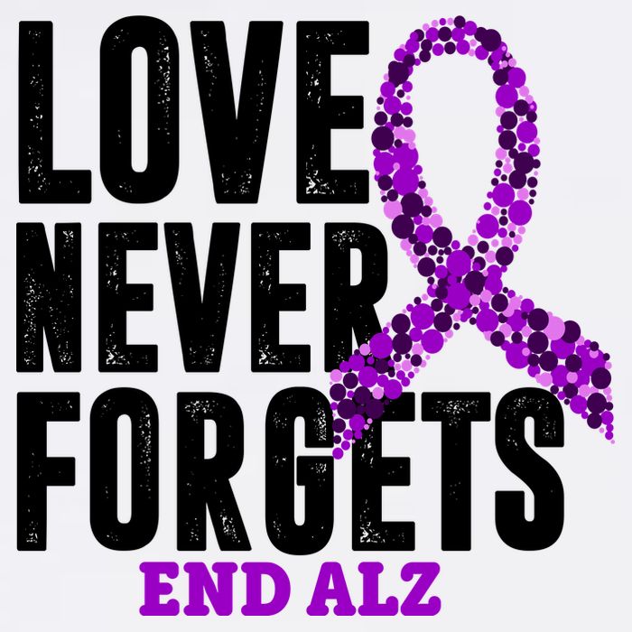 Love Never Forgets End Alzheimer Awareness T-Shirt