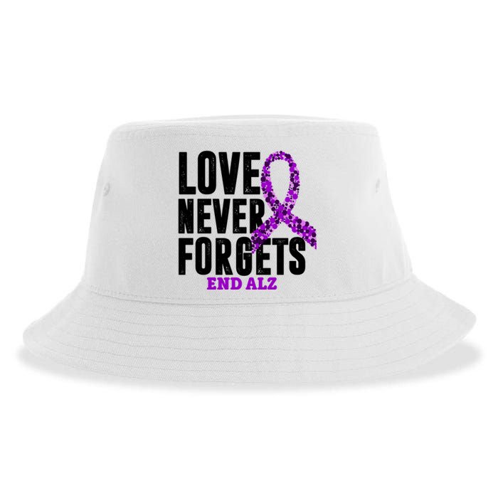 Love Never Forgets End Alzheimer Awareness Sustainable Bucket Hat