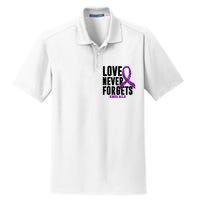 Love Never Forgets End Alzheimer Awareness Dry Zone Grid Polo