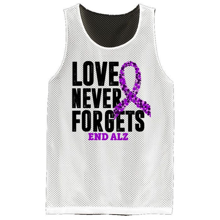 Love Never Forgets End Alzheimer Awareness Mesh Reversible Basketball Jersey Tank