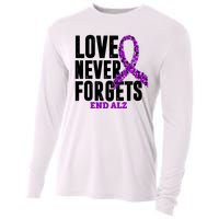 Love Never Forgets End Alzheimer Awareness Cooling Performance Long Sleeve Crew