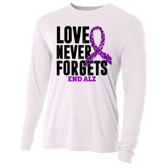 Love Never Forgets End Alzheimer Awareness Cooling Performance Long Sleeve Crew