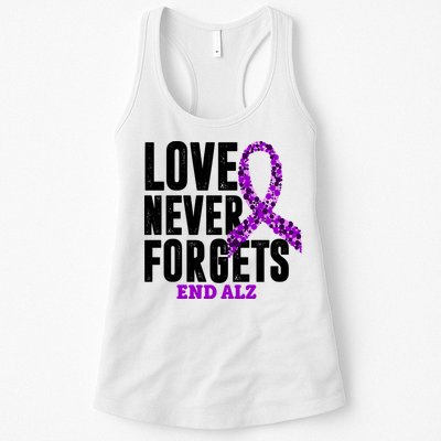 Love Never Forgets End Alzheimer Awareness Womens Tank Top
