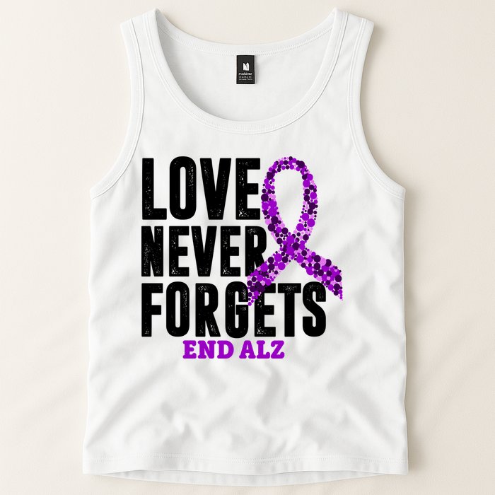 Love Never Forgets End Alzheimer Awareness Tank Top