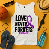 Love Never Forgets End Alzheimer Awareness Tank Top