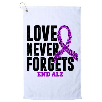 Love Never Forgets End Alzheimer Awareness Golf Towel