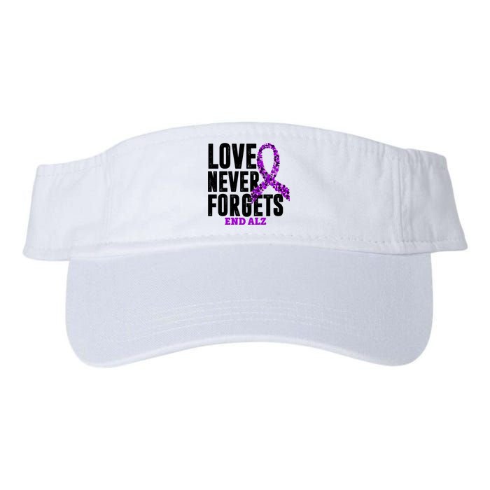 Love Never Forgets End Alzheimer Awareness Valucap Bio-Washed Visor