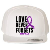 Love Never Forgets End Alzheimer Awareness Wool Snapback Cap