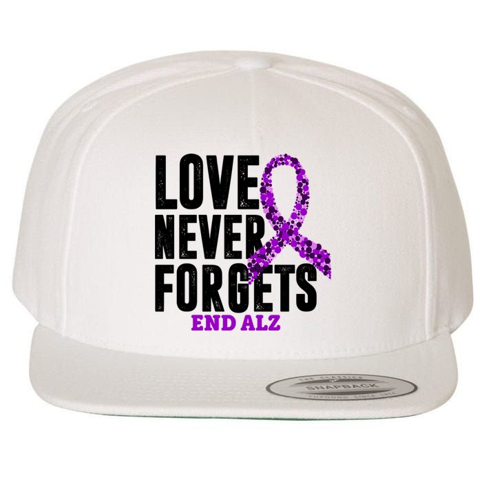 Love Never Forgets End Alzheimer Awareness Wool Snapback Cap