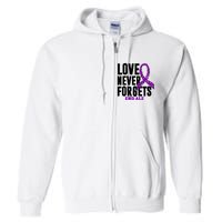 Love Never Forgets End Alzheimer Awareness Full Zip Hoodie