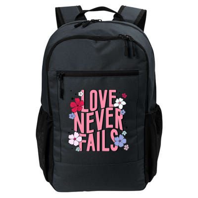 Love Never Fails Retro Groovy Valentine Day Matching Couple Daily Commute Backpack