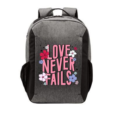 Love Never Fails Retro Groovy Valentine Day Matching Couple Vector Backpack