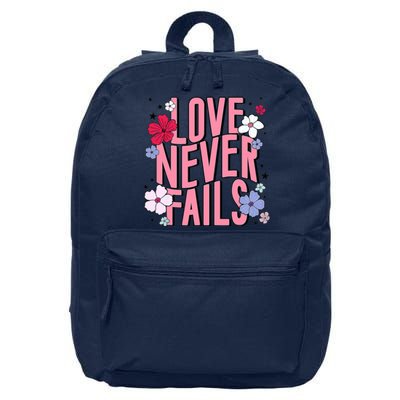 Love Never Fails Retro Groovy Valentine Day Matching Couple 16 in Basic Backpack