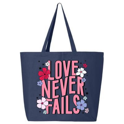 Love Never Fails Retro Groovy Valentine Day Matching Couple 25L Jumbo Tote