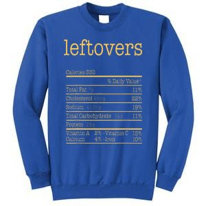 Leftovers Nutrition Facts Funny Thanksgiving Christmas Food Sweatshirt