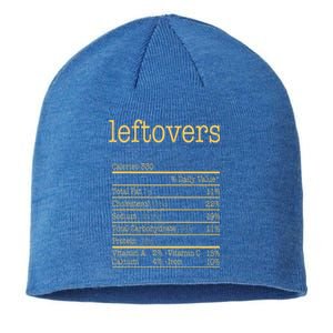 Leftovers Nutrition Facts Funny Thanksgiving Christmas Food Sustainable Beanie