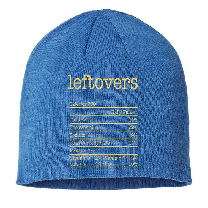 Leftovers Nutrition Facts Funny Thanksgiving Christmas Food Sustainable Beanie