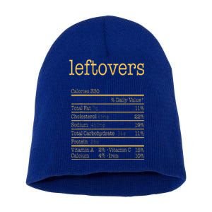 Leftovers Nutrition Facts Funny Thanksgiving Christmas Food Short Acrylic Beanie