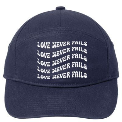 Love Never Fails 1 Corinthians 138 7-Panel Snapback Hat