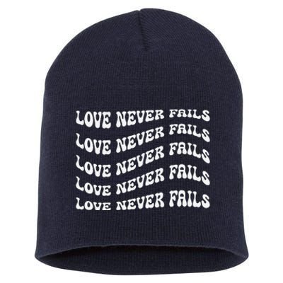 Love Never Fails 1 Corinthians 138 Short Acrylic Beanie