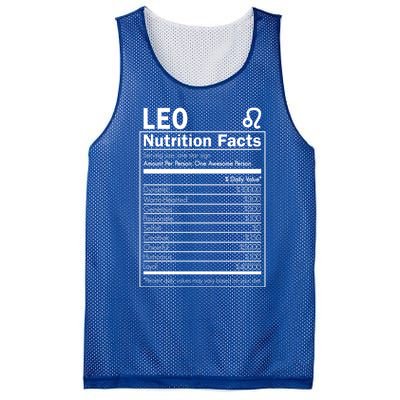 Leo Nutrition Facts Born In August And September Horoscopes Funny Gift Mesh Reversible Basketball Jersey Tank