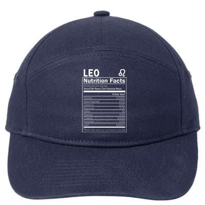 Leo Nutrition Facts Born In August And September Horoscopes Funny Gift 7-Panel Snapback Hat