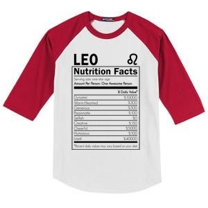 Leo Nutrition Facts Born In August And September Horoscopes Funny Gift Kids Colorblock Raglan Jersey