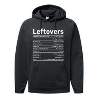 Leftovers Nutrition Facts Funny Thanksgiving Christmas food Performance Fleece Hoodie