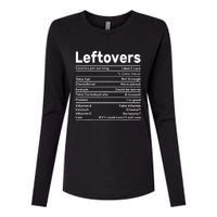 Leftovers Nutrition Facts Funny Thanksgiving Christmas food Womens Cotton Relaxed Long Sleeve T-Shirt