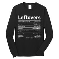 Leftovers Nutrition Facts Funny Thanksgiving Christmas food Long Sleeve Shirt