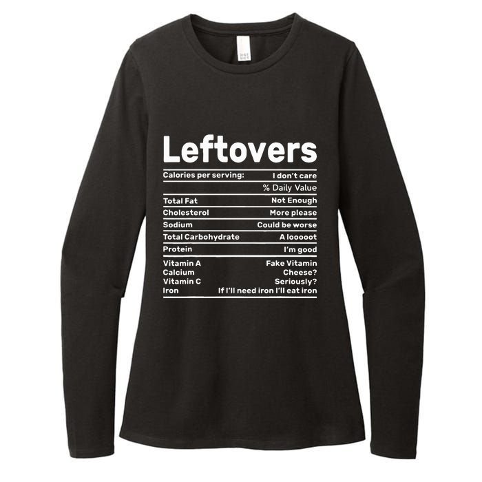 Leftovers Nutrition Facts Funny Thanksgiving Christmas food Womens CVC Long Sleeve Shirt