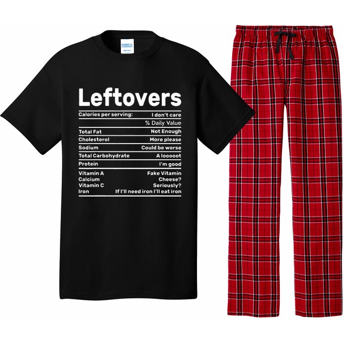 Leftovers Nutrition Facts Funny Thanksgiving Christmas food Pajama Set