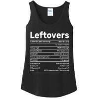 Leftovers Nutrition Facts Funny Thanksgiving Christmas food Ladies Essential Tank