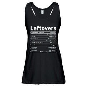 Leftovers Nutrition Facts Funny Thanksgiving Christmas food Ladies Essential Flowy Tank