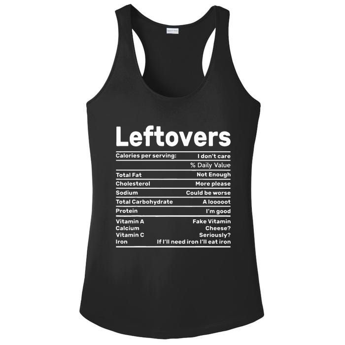 Leftovers Nutrition Facts Funny Thanksgiving Christmas food Ladies PosiCharge Competitor Racerback Tank