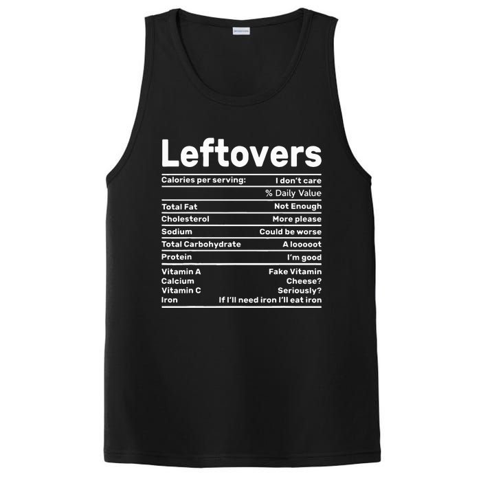 Leftovers Nutrition Facts Funny Thanksgiving Christmas food PosiCharge Competitor Tank