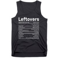 Leftovers Nutrition Facts Funny Thanksgiving Christmas food Tank Top