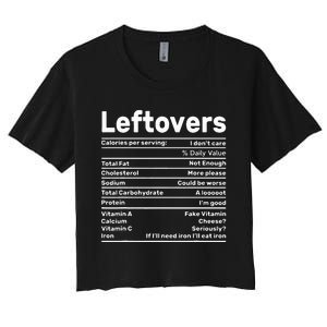 Leftovers Nutrition Facts Funny Thanksgiving Christmas food Women's Crop Top Tee