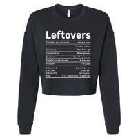 Leftovers Nutrition Facts Funny Thanksgiving Christmas food Cropped Pullover Crew