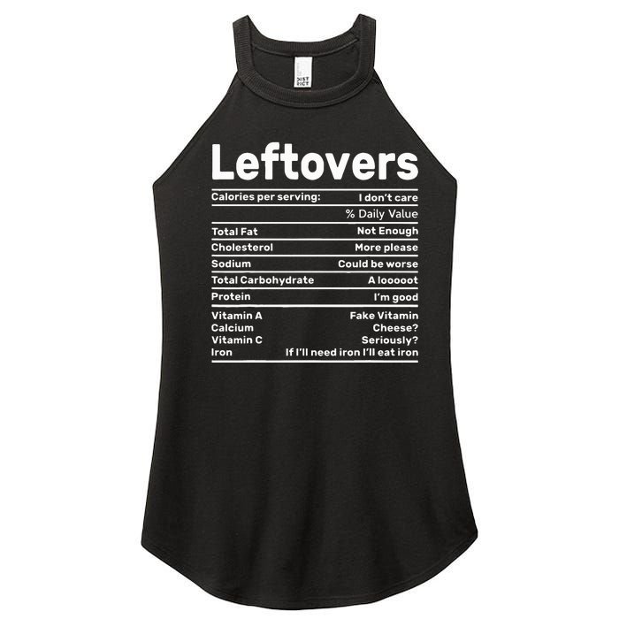 Leftovers Nutrition Facts Funny Thanksgiving Christmas food Women's Perfect Tri Rocker Tank