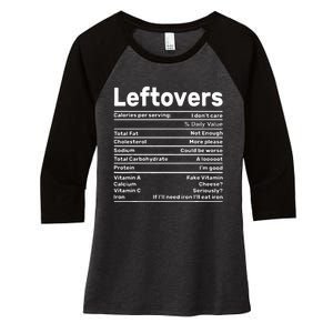 Leftovers Nutrition Facts Funny Thanksgiving Christmas food Women's Tri-Blend 3/4-Sleeve Raglan Shirt