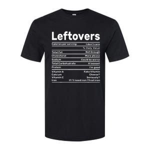 Leftovers Nutrition Facts Funny Thanksgiving Christmas food Softstyle CVC T-Shirt