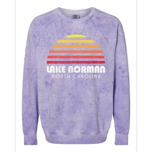 Lake Nor Gift Retro Distressed Sunset Lake Nor Gift Colorblast Crewneck Sweatshirt