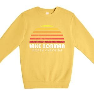 Lake Nor Gift Retro Distressed Sunset Lake Nor Gift Premium Crewneck Sweatshirt